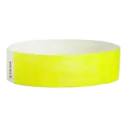 Pulsera Tyvek® de papel amarillo neón sin marcar