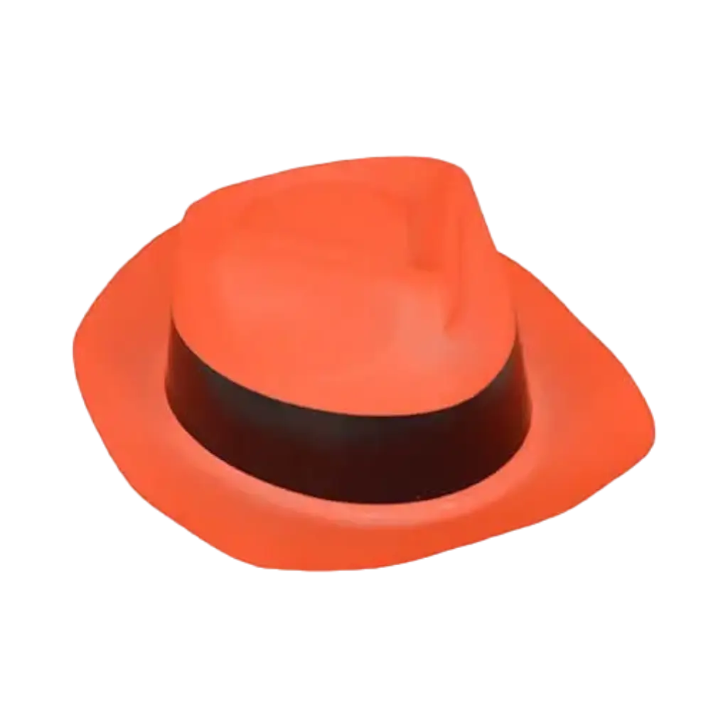 Sombrero Tribly estilo mafioso naranja neón
