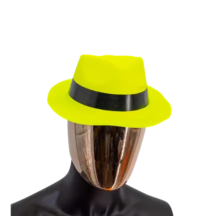 Sombrero estilo Tribly Mafioso Amarillo neón