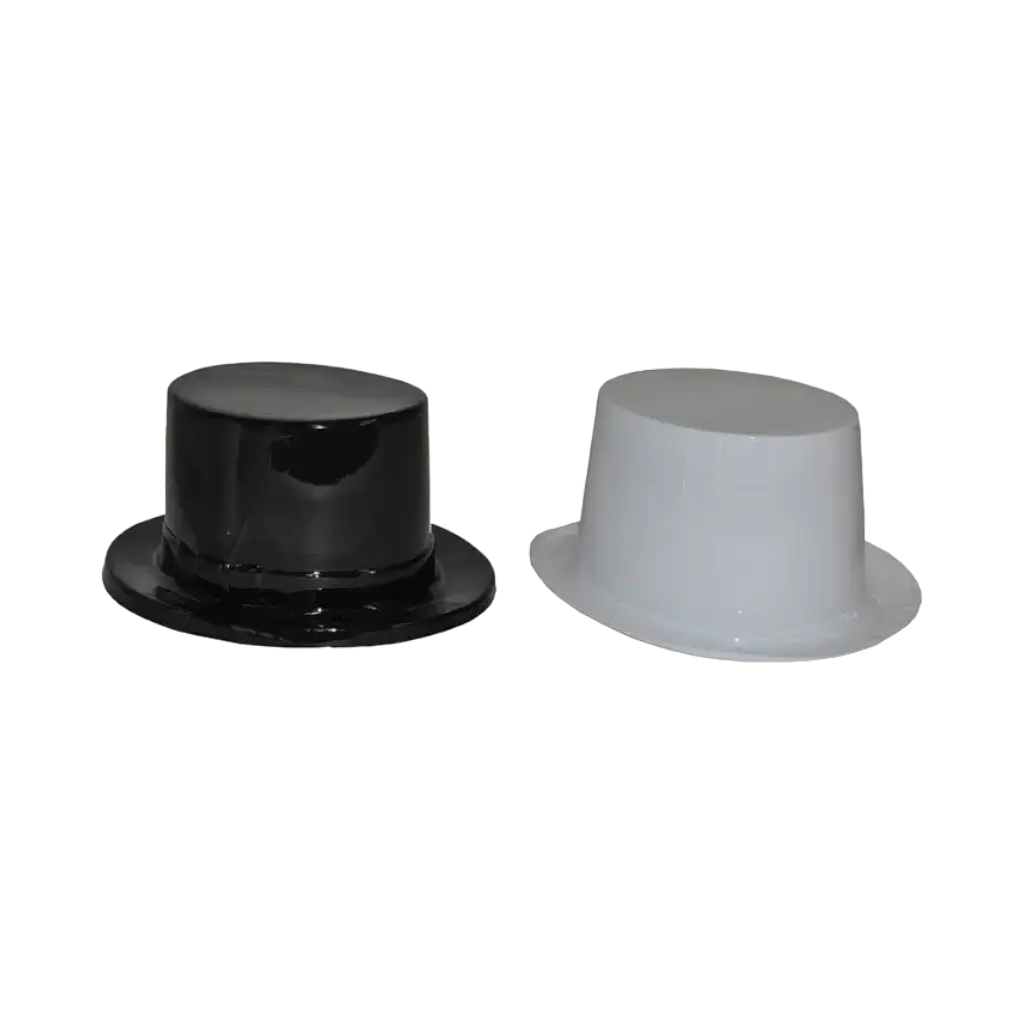 Sombrero de copa de plástico blanco