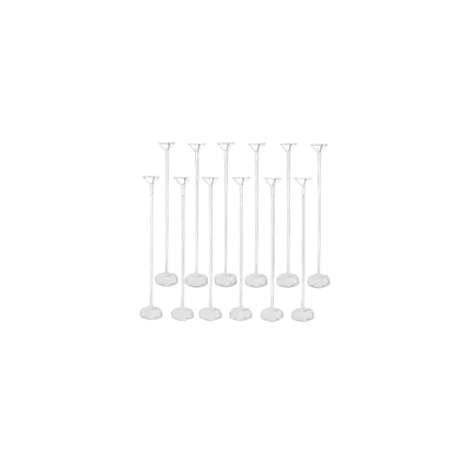 12 Palos de Globo en Soporte 43cm para Mesa con Adhesivo