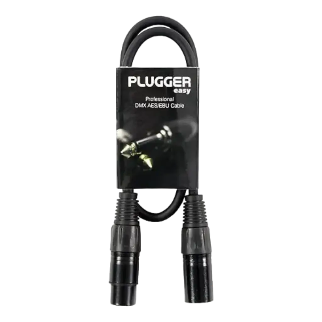 Cable DMX XLR Hembra 3b - XLR Macho 3b 60cm Easy - Plugger