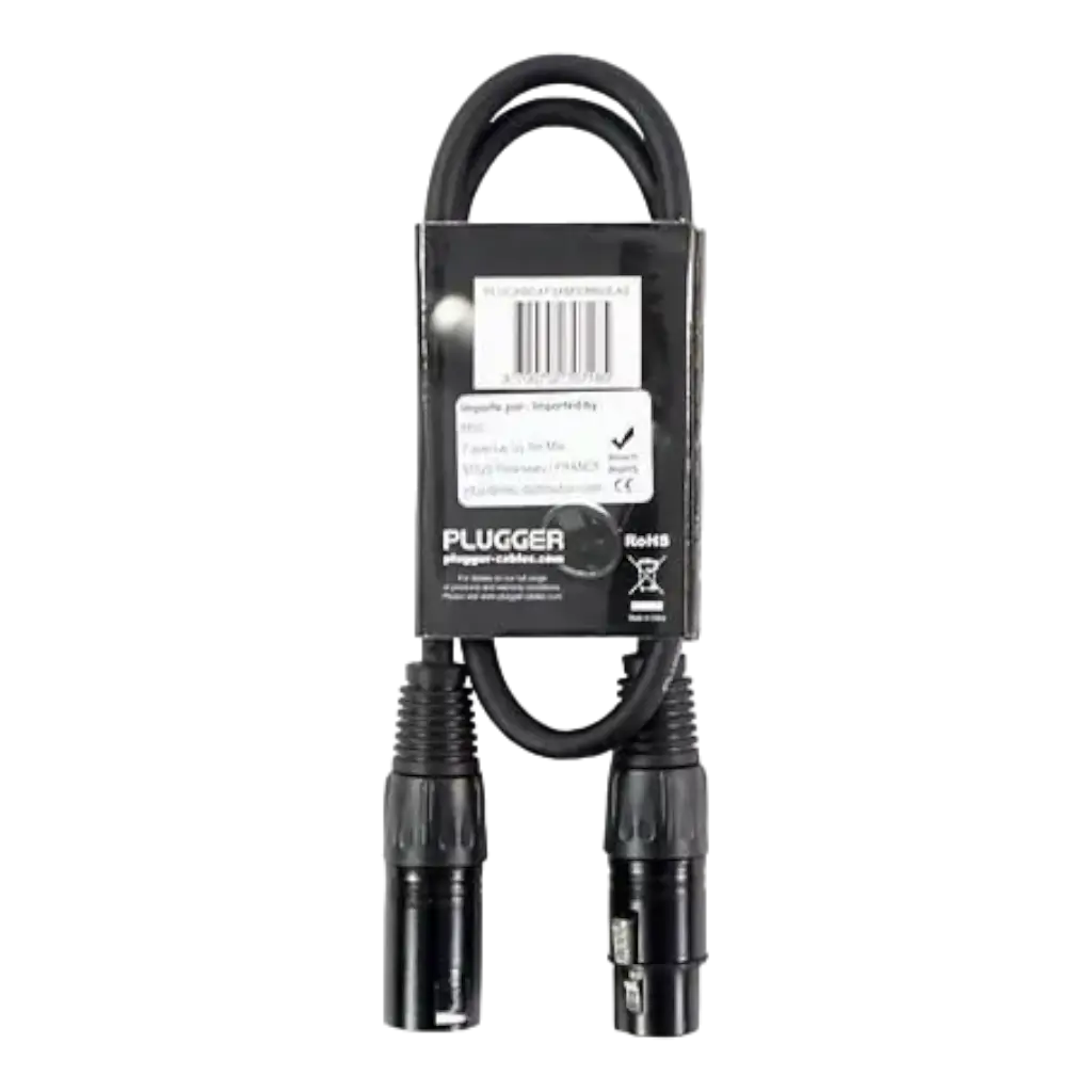 Cable DMX XLR Hembra 3b - XLR Macho 3b 60cm Easy - Plugger