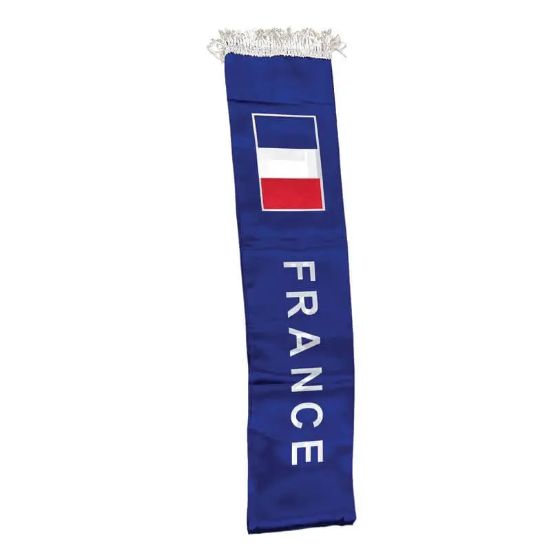 Bufanda de tela de raso para aficionado Francia 135x15cm
