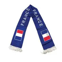 Bufanda de tela de raso para aficionado Francia 135x15cm