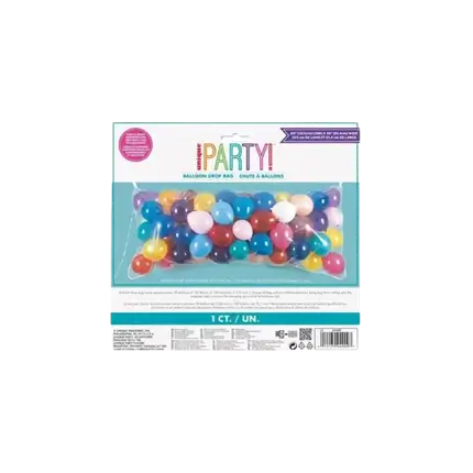 Paracaídas de plástico para globos 200x91cm (Se vende sin globos)