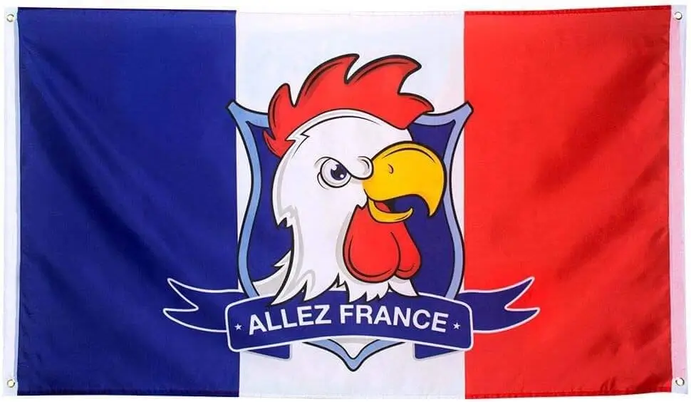 Francia Bandera Cabeza de Gallo 150x90cm (47 "x36")