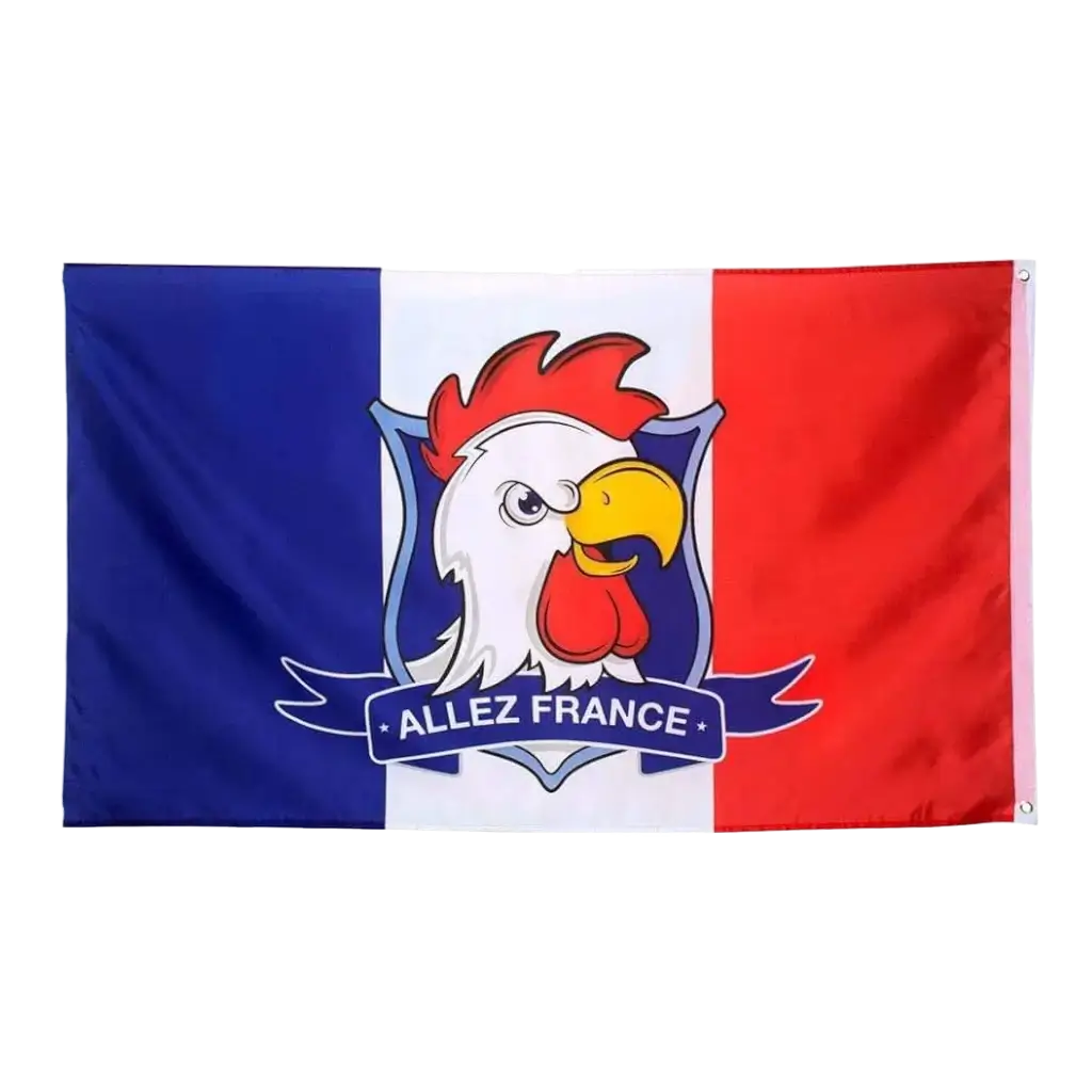 Francia Bandera Cabeza de Gallo 150x90cm (47 "x36")