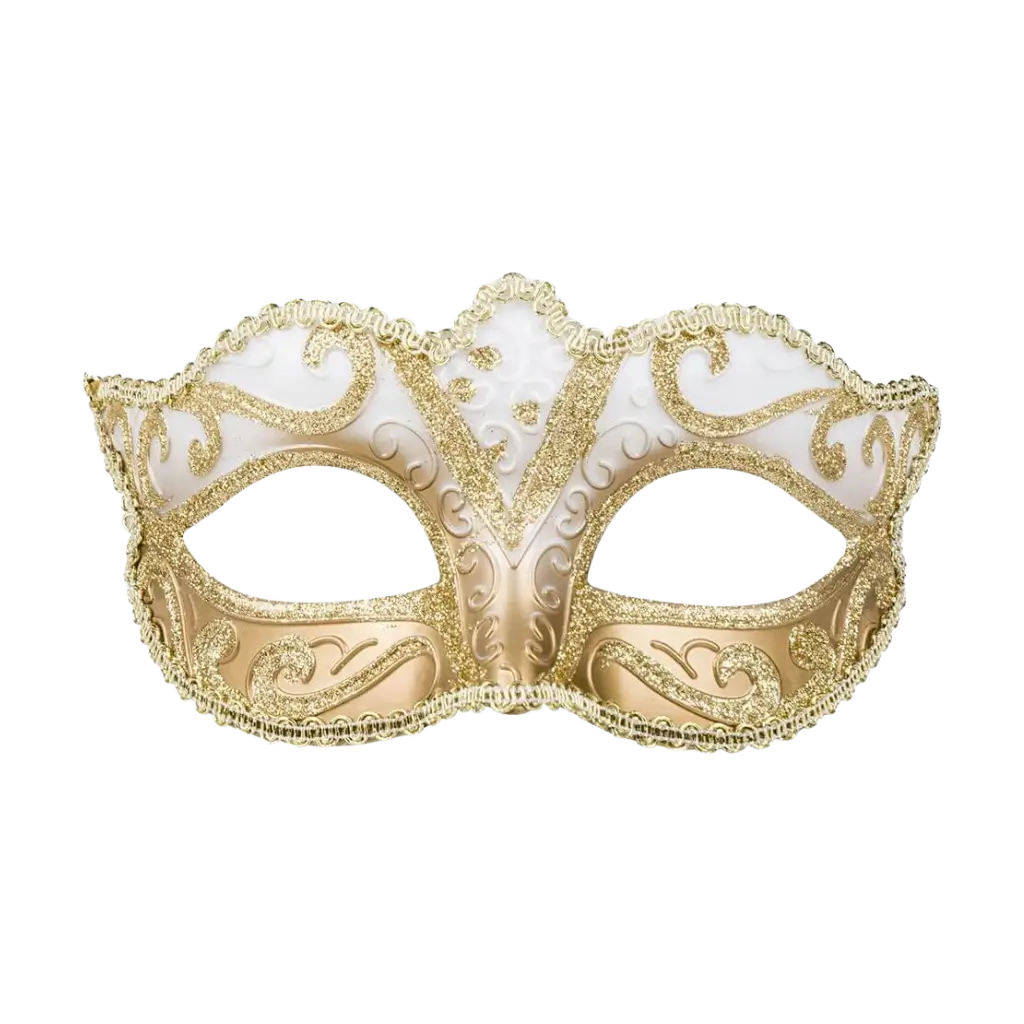 Máscara veneciana dorada con motivos