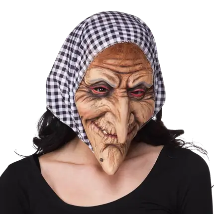 Máscara de bruja con capucha