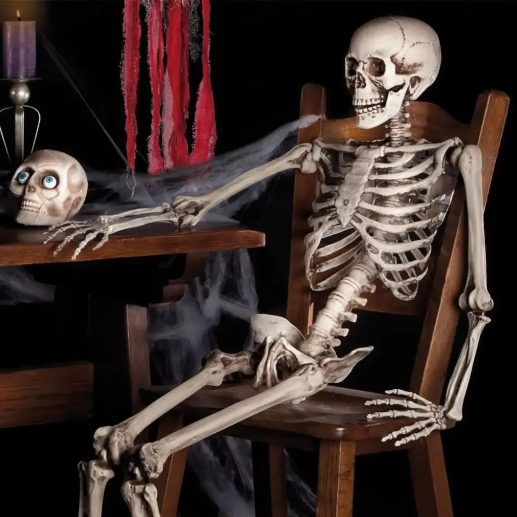 Esqueleto colgante de 160 cm para decoración de Halloween