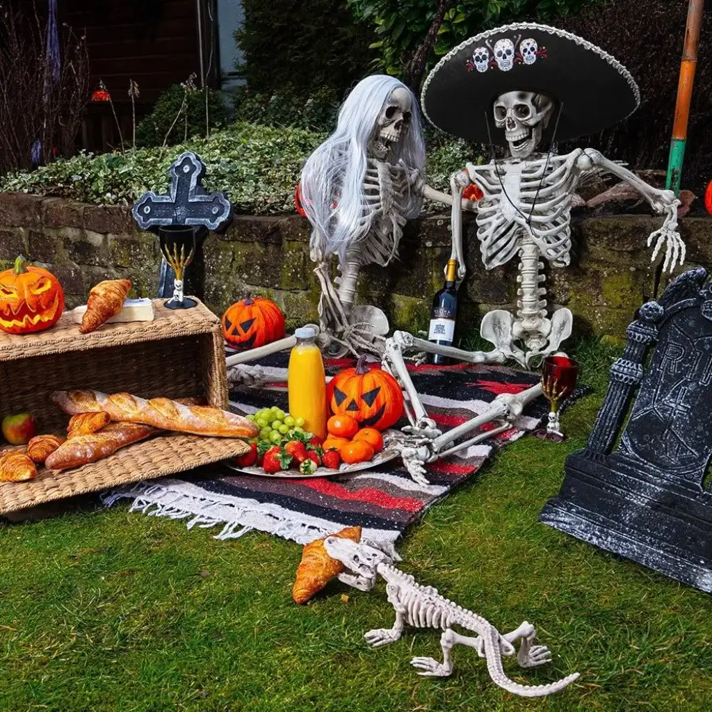 Esqueleto colgante de 160 cm para decoración de Halloween