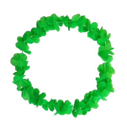 Collar Flor Hawaiana Verde Neón