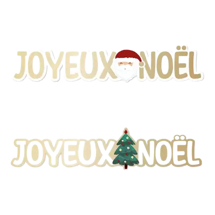 Dúo de adornos de mesa navideños Joyeux Noël - Lote de 20