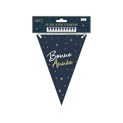 Festón azul marino Feliz Año Nuevo 3 metros