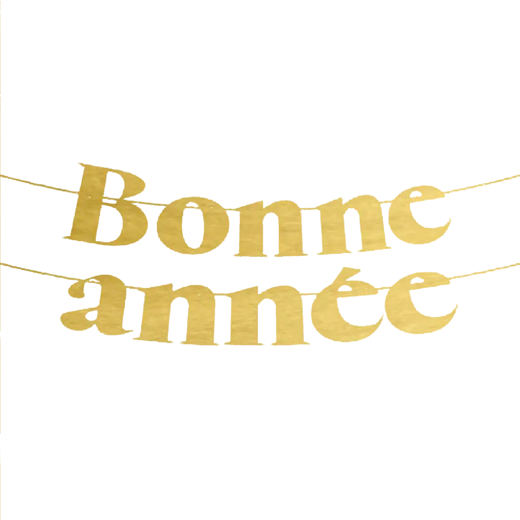 Guirnalda de letras negras y doradas "Feliz Año Nuevo" 3 metros