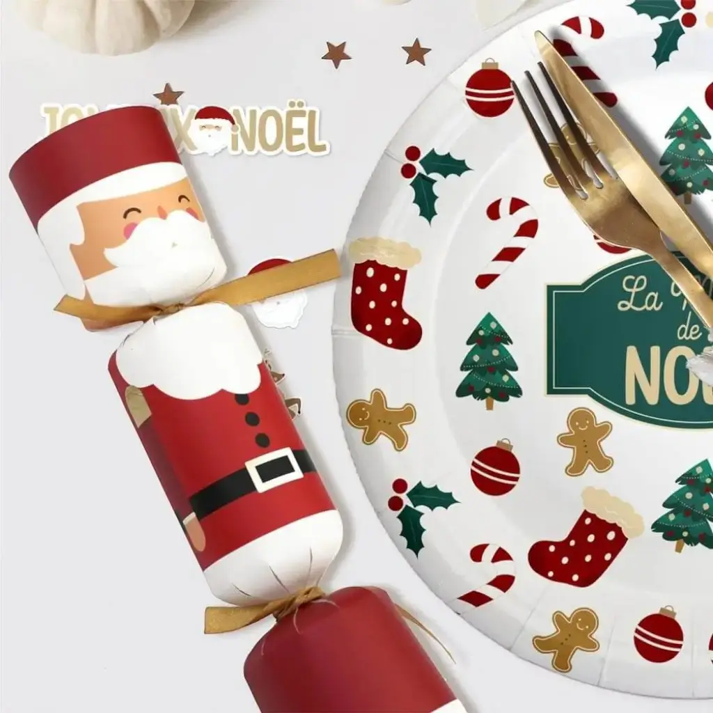 Crackers de Navidad Papá Noel y el Cascanueces - Lote de 6