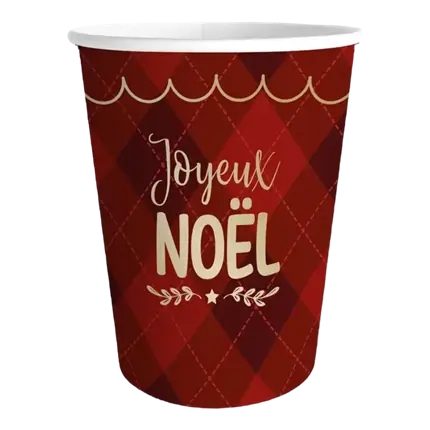 Vaso rojo Feliz Navidad - Lote de 6