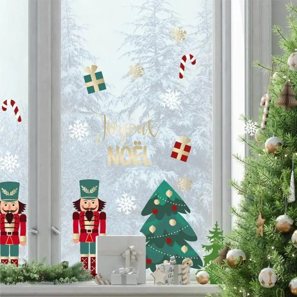 Pegatinas navideñas para ventanas Tema Cascanueces