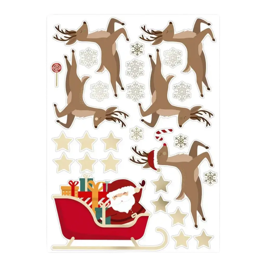 Christmas Window Stickers Christmas Sleigh Theme