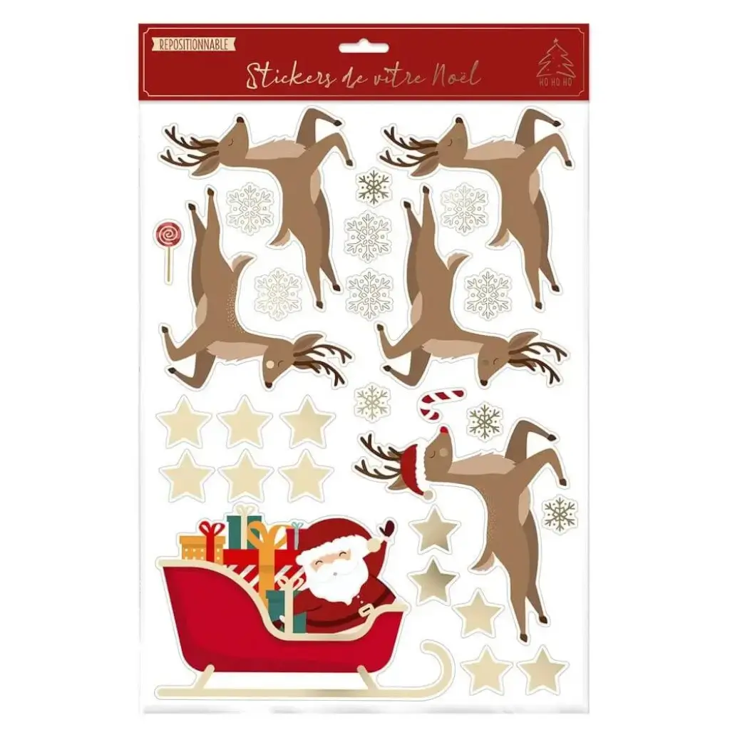 Christmas Window Stickers Christmas Sleigh Theme