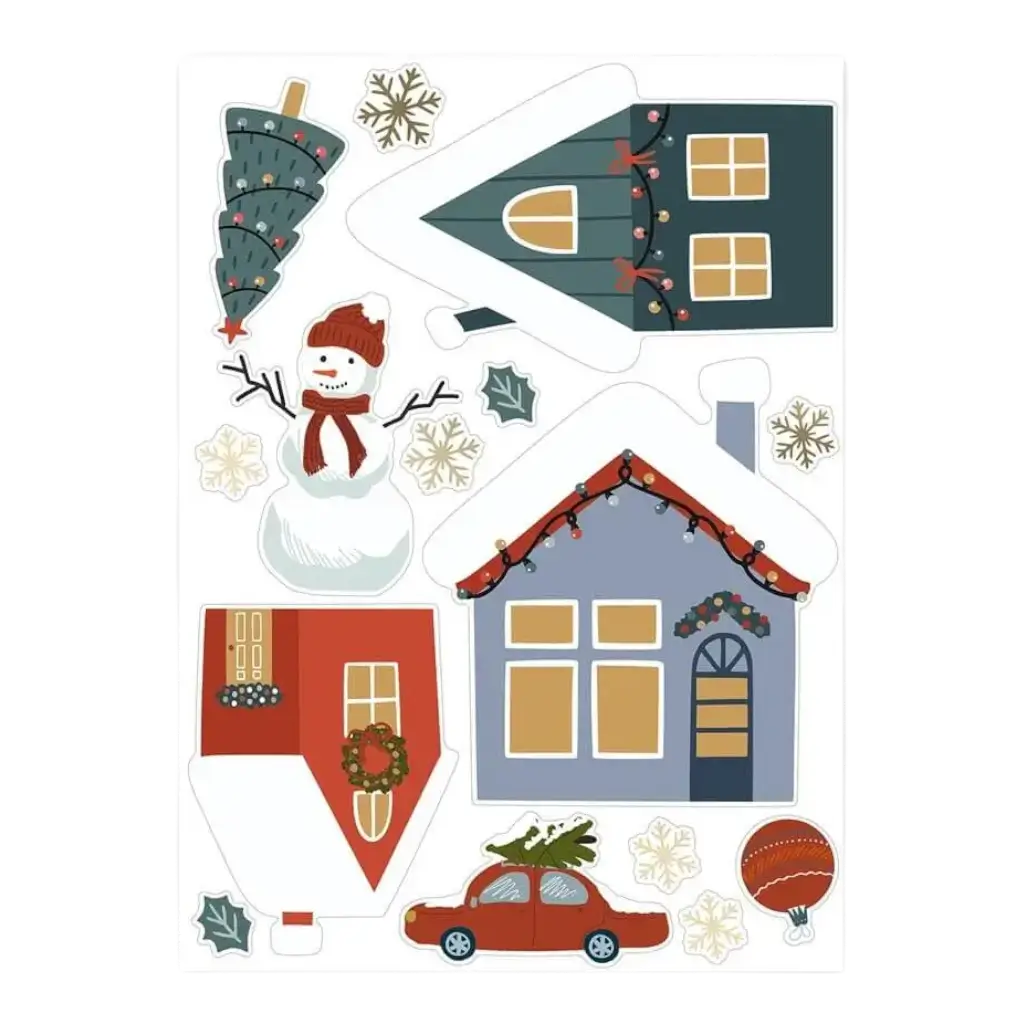 Christmas Window Stickers Christmas Village Theme