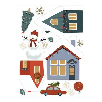 Christmas Window Stickers Christmas Village Theme