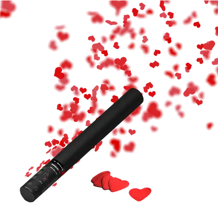 Pistola de confeti manual corazones rojos Magic FX de 50 cm