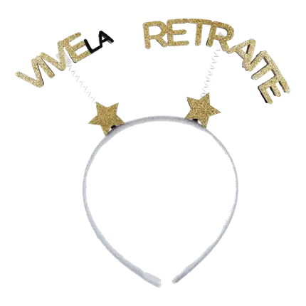 Diadema con purpurina Vive la Retraite