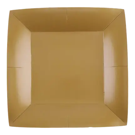 Plato Cuadrado Pequeño Oro 18cm - Lote de 10