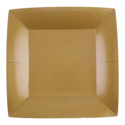 Plato grande cuadrado dorado 23cm - Lote de 10