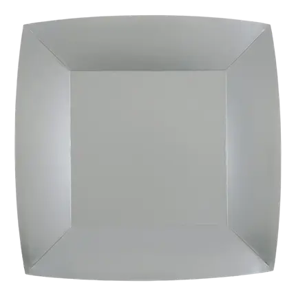 Plato cuadrado grande de plata 23cm - Lote de 10