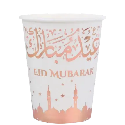 Copa Eid Mubarak Rosa y Blanca 27cl - Set de 10