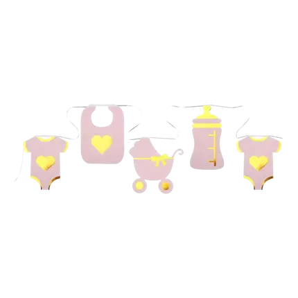 Guirnalda rosa Baby Shower