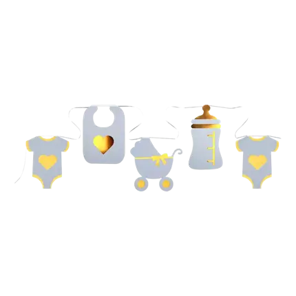 Guirnalda azul cielo para baby shower