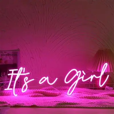 It's a Girl Rose Neon Light