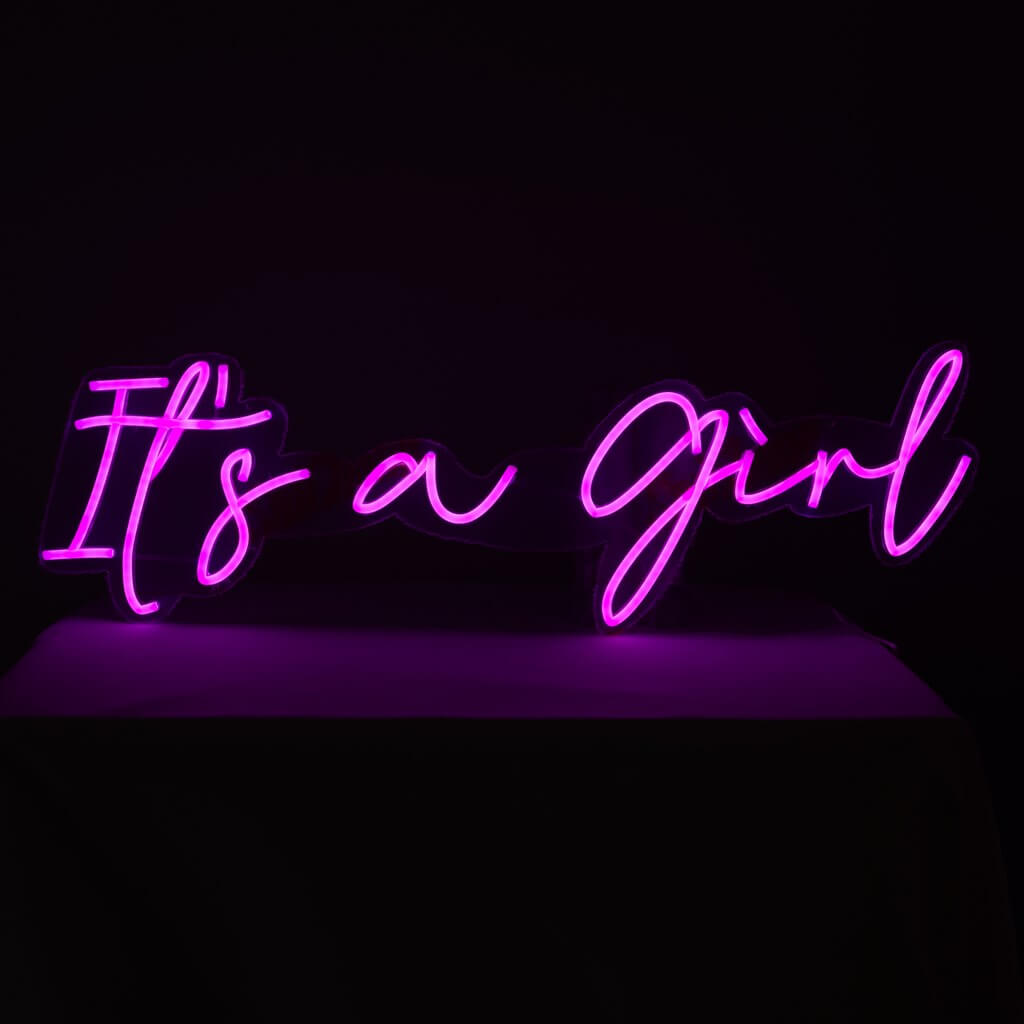 It's a Girl Rose Neon Light