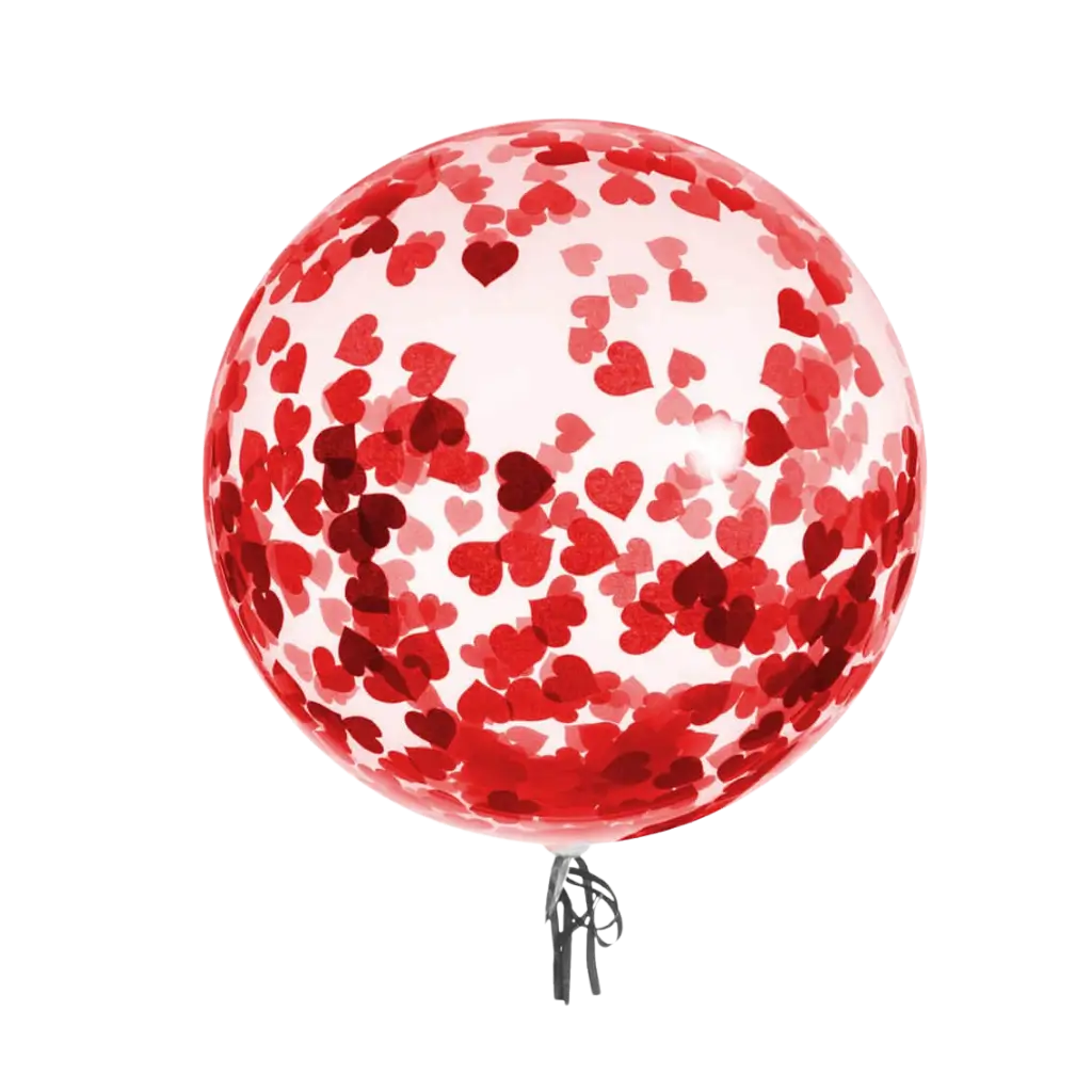 Bola de confeti corazón rojo 46cm