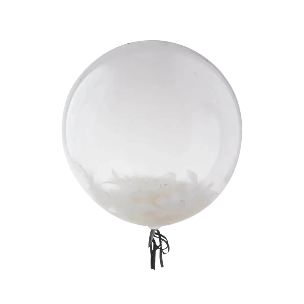 Globo Confetti Pluma Transparente 46cm