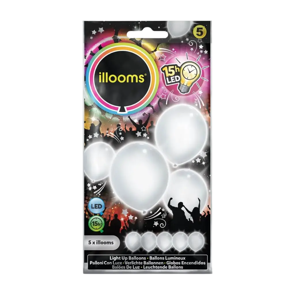 Illooms® Globos LED de látex - Blanco