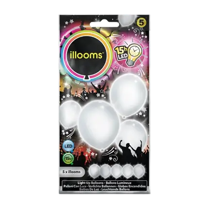 Illooms® Globos LED de látex - Blanco