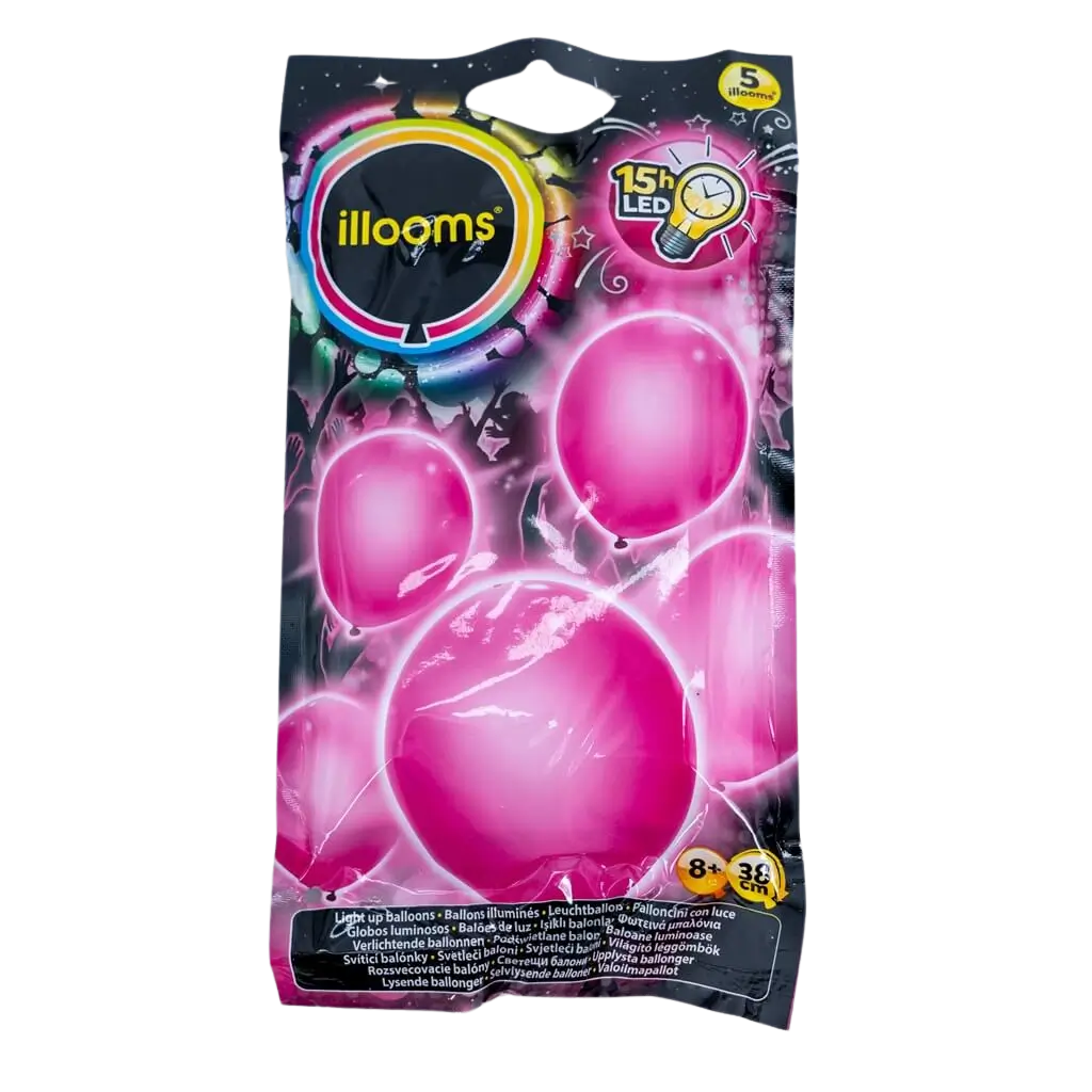 Illooms® Globos LED de látex - Rosa