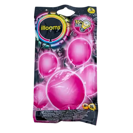 Illooms® Globos LED de látex - Rosa