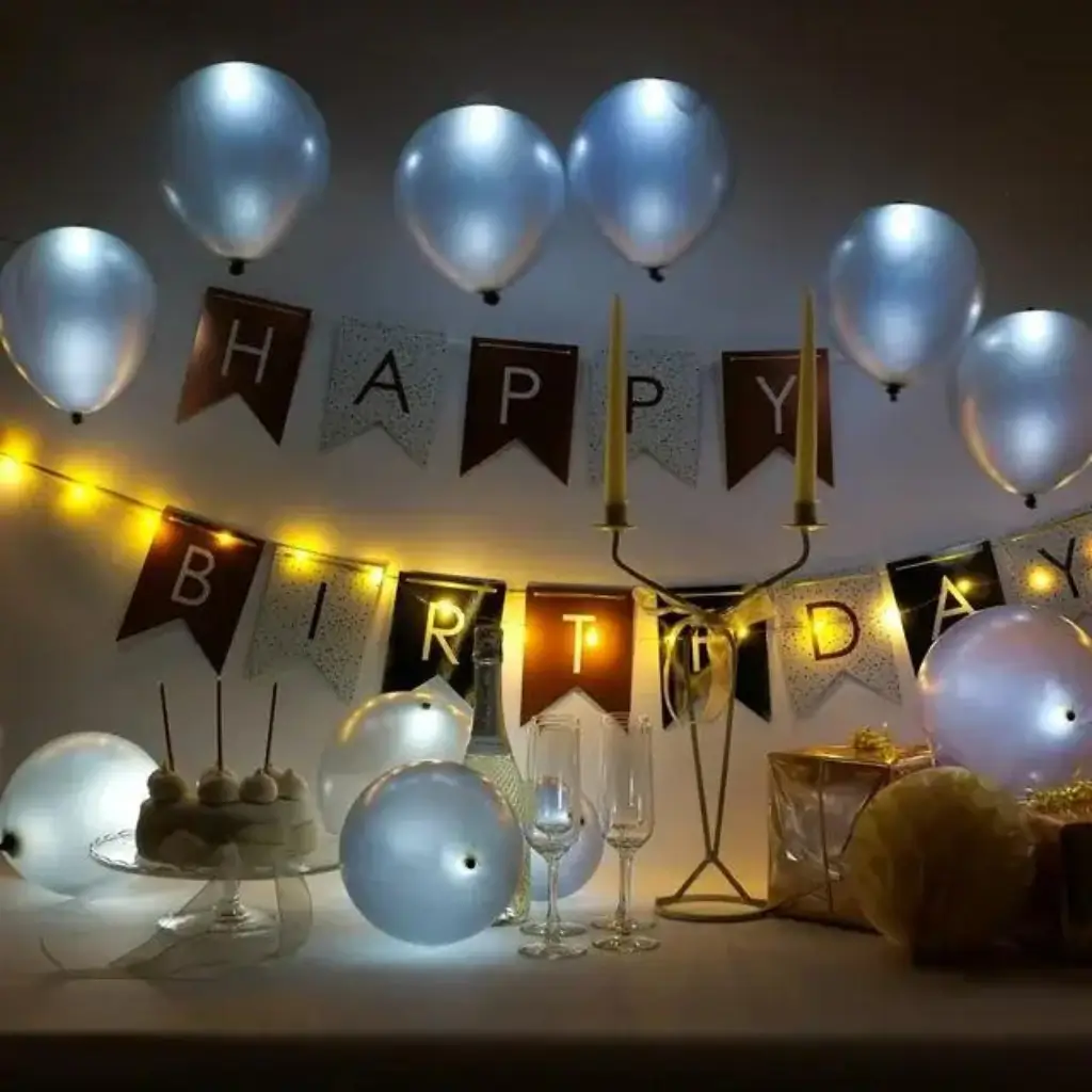 Illooms® Globos LED de látex - Plata