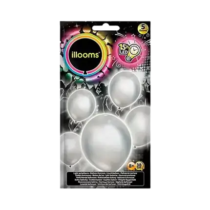 Illooms® Globos LED de látex - Plata