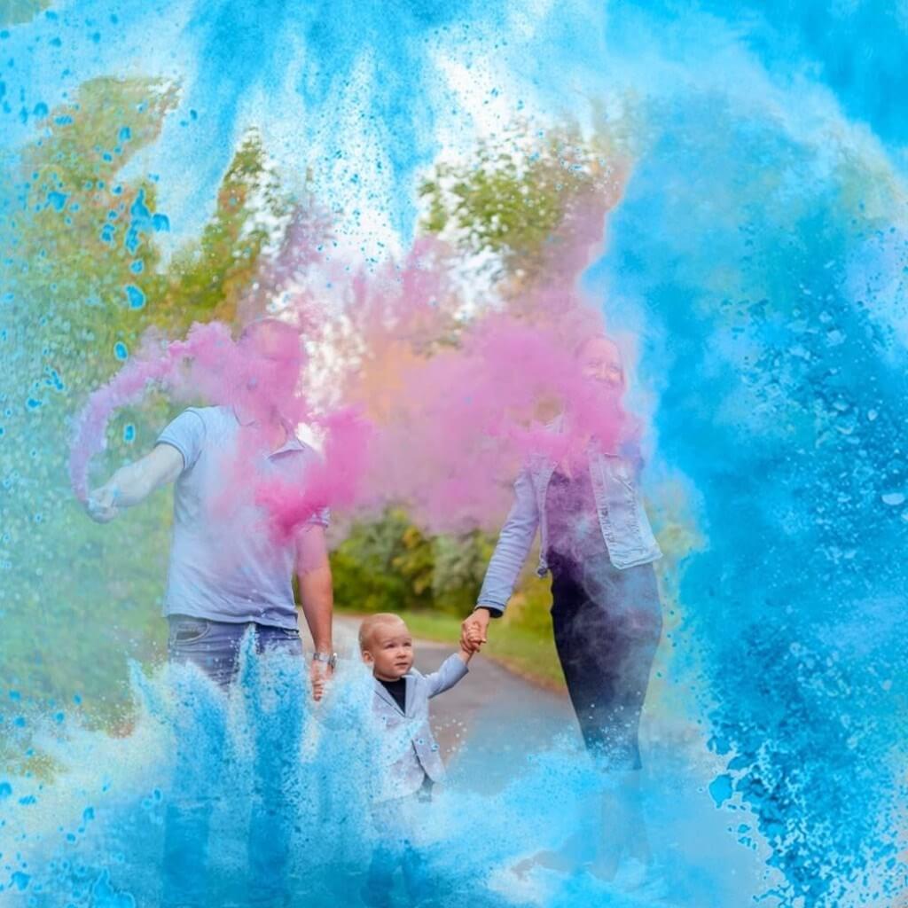 Mini Extintor de polvo Gender Reveal - Azul