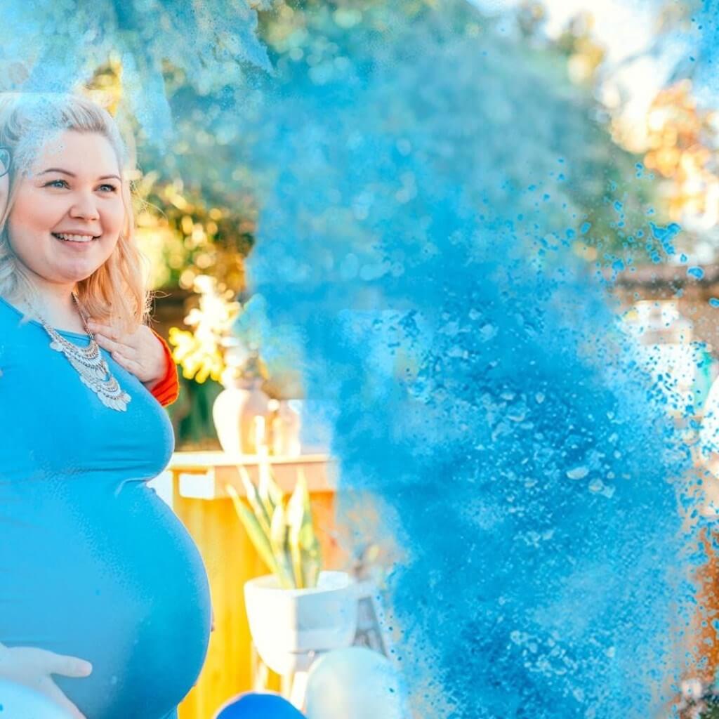 Mini Extintor de polvo Gender Reveal - Azul