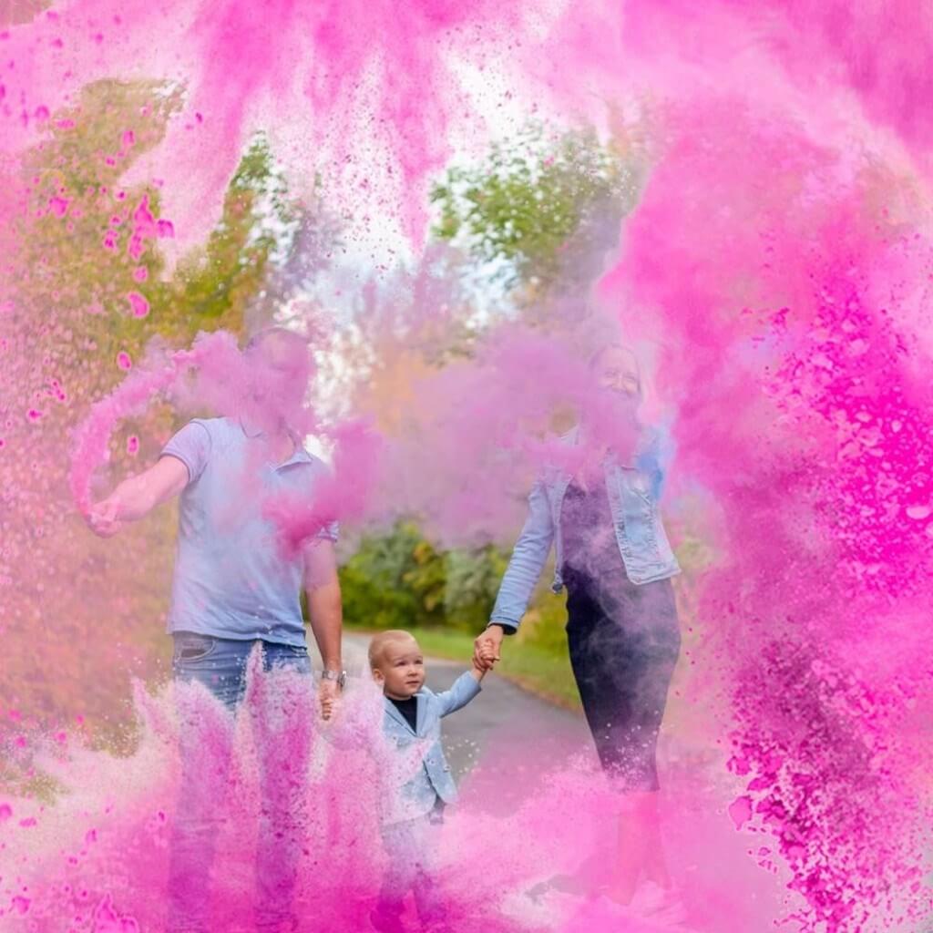 Mini Extintor de Polvo Gender Reveal - Rosa