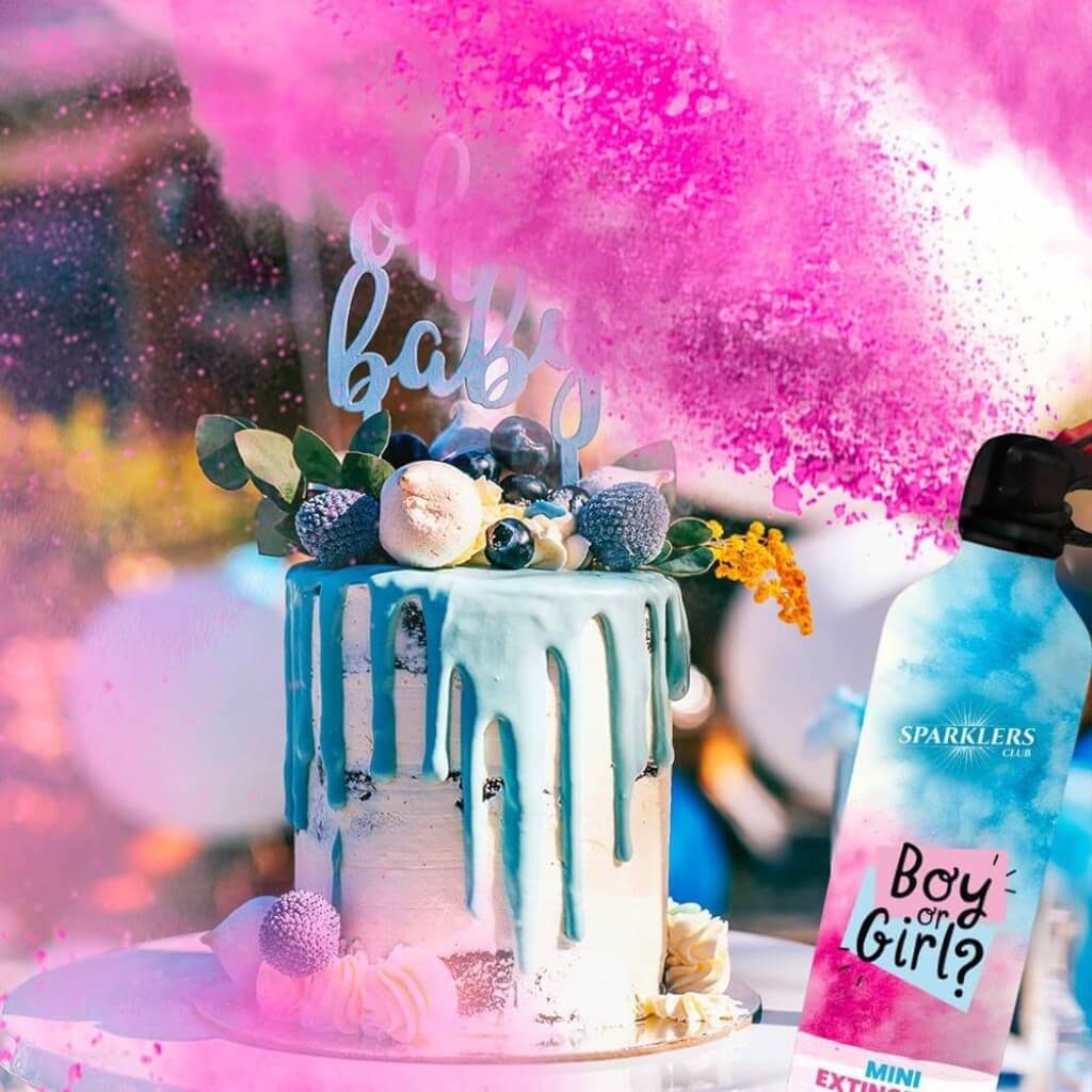 Mini Extintor de Polvo Gender Reveal - Rosa