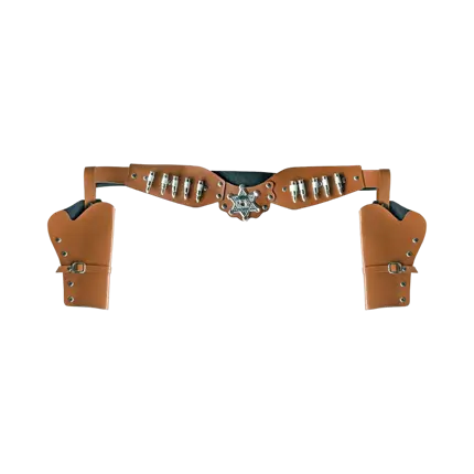 Estuche doble vaquero Sheriff - Marrón